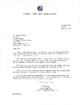 1977 NCUA letter congratulates Manager Bob Hess on the new Annex II location