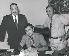 President Livingston, Treasurer Hack Osgard, & Manager Robert Hess; 1971.