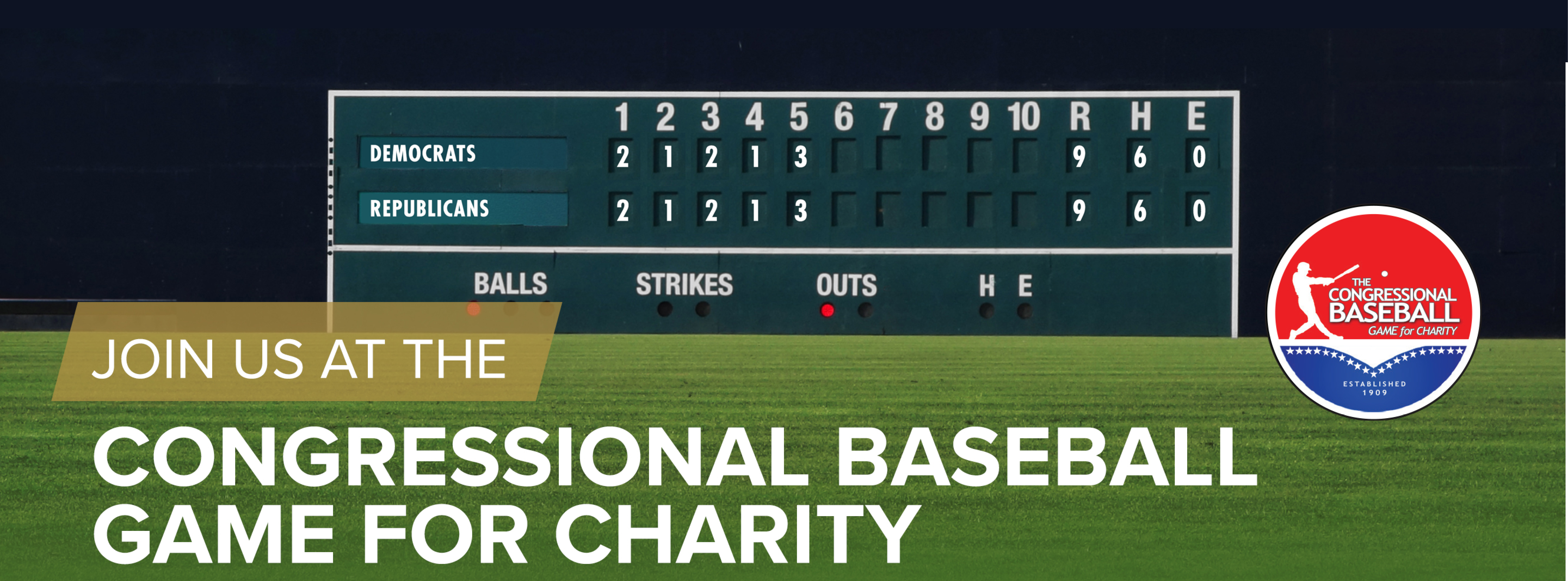 Join us as the Congressional Baseball Game for Charity June 26, 2019, 7:05 PM at Nationals Park